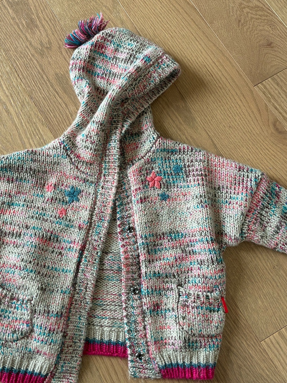 Souris Mini – Cardigan/Veste à capuchon en laine – 9-12 mois